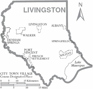 livingston-parish-louisiana-cities-towns-albany-denham-springs-french-settlement-killian-livingston-parish-seat-maurepas-port-vincent-springfield-walker-warsaw-landing