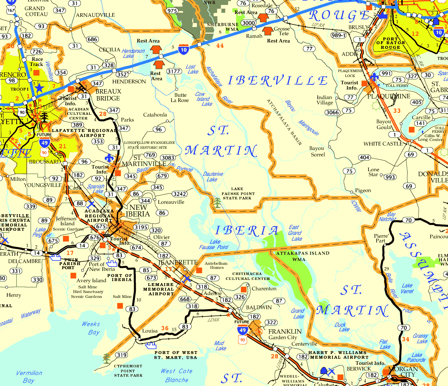 St Martin Louisiana Cities/Towns - Breaux Bridge, Cecilia, Henderson ...